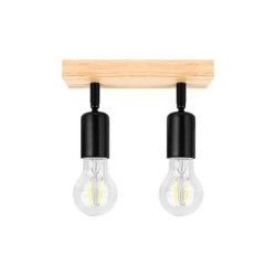 Lubinis šviestuvas E27 LED Eos Reguliuojamas x2 JUODA + Atsparus vandeniui