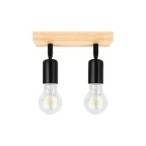 Lubinis šviestuvas E27 LED Eos Reguliuojamas x2 JUODA + Atsparus vandeniui