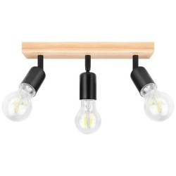 Lubinis šviestuvas E27 LED Eos Reguliuojamas x3 JUODA + Atsparus vandeniui