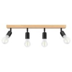 Lubinis šviestuvas E27 LED Eos Reguliuojamas x4 JUODA + Atsparus vandeniui