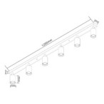 Lubinis šviestuvas GU10 LED Bardo Reguliuojamas x6 JUODA