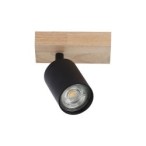Sieninis - lubinis šviestuvas GU10 LED Dabi Reguliuojamas x1 JUODA + Atsparus vandeniui
