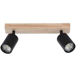 Sieninis - lubinis šviestuvas GU10 LED Dabi Reguliuojamas x2 JUODA + Atsparus vandeniui
