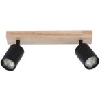Sieninis - lubinis šviestuvas GU10 LED Dabi Reguliuojamas x2 JUODA + Atsparus vandeniui