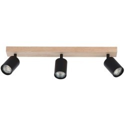 Sieninis - lubinis šviestuvas GU10 LED Dabi Reguliuojamas x3 JUODA + Atsparus vandeniui