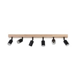 Lubinis šviestuvas GU10 LED Dabi Reguliuojamas x6 JUODA + Atsparus vandeniui