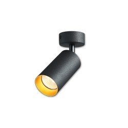 Sieninis - lubinis šviestuvas GU10 LED Eris Gold Reguliuojamas x1 JUODA Aukso