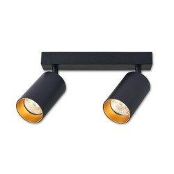 Sieninis - lubinis šviestuvas GU10 LED Eris Gold Reguliuojamas x2 JUODA Aukso