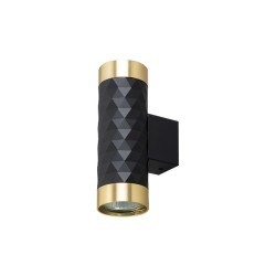 Sieninis - lubinis šviestuvas GU10 LED Glamour DUO Apvalus JUODA+Aukso