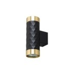 Sieninis - lubinis šviestuvas GU10 LED Glamour DUO Apvalus JUODA+Aukso