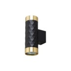 Sieninis - lubinis šviestuvas GU10 LED Glamour DUO Apvalus JUODA+Aukso