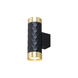 Sieninis - lubinis šviestuvas GU10 LED Glamour DUO Apvalus JUODA+Aukso