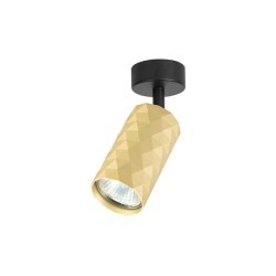 Sieninis - lubinis šviestuvas GU10 LED Glamour Reguliuojamas x1 JUODA+Aukso