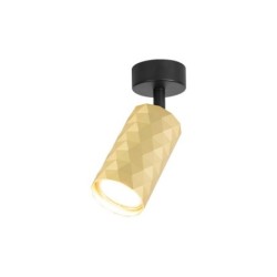 Sieninis - lubinis šviestuvas GU10 LED Glamour Reguliuojamas x1 JUODA+Aukso