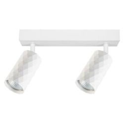 Sieninis - lubinis šviestuvas GU10 LED Glamour Reguliuojamas x2 BALTA