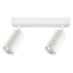 Sieninis - lubinis šviestuvas GU10 LED Glamour Reguliuojamas x2 BALTA