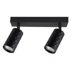Sieninis - lubinis šviestuvas GU10 LED Glamour Reguliuojamas x2 JUODA