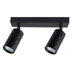 Sieninis - lubinis šviestuvas GU10 LED Glamour Reguliuojamas x2 JUODA