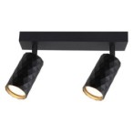Sieninis - lubinis šviestuvas GU10 LED Glamour Reguliuojamas x2 JUODA