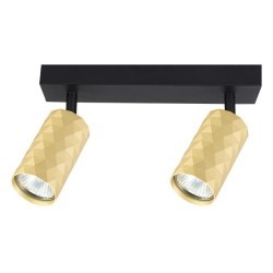 Sieninis - lubinis šviestuvas GU10 LED Glamour Reguliuojamas x2 JUODA+Aukso