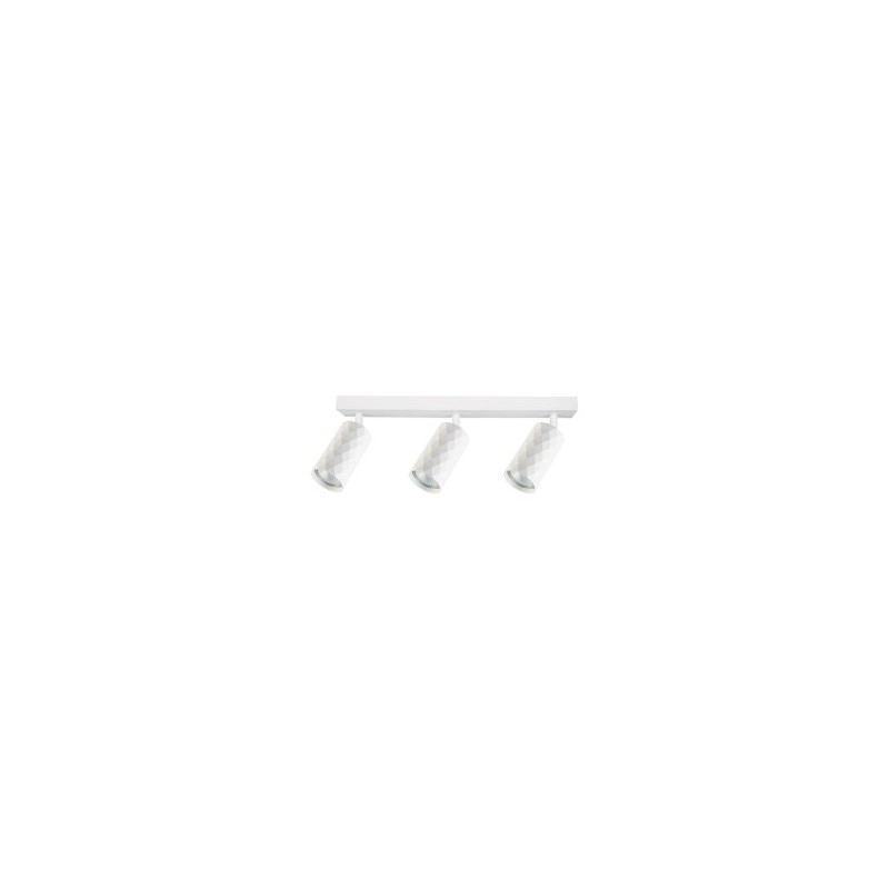 Sieninis - lubinis šviestuvas GU10 LED Glamour Reguliuojamas x3 BALTA