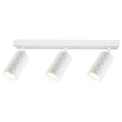 Sieninis - lubinis šviestuvas GU10 LED Glamour Reguliuojamas x3 BALTA