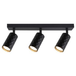 Sieninis - lubinis šviestuvas GU10 LED Glamour Reguliuojamas x3 JUODA