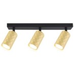Sieninis - lubinis šviestuvas GU10 LED Glamour Reguliuojamas x3 JUODA+Aukso