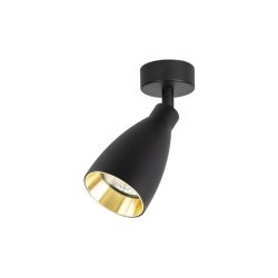 Sieninis - lubinis šviestuvas GU10 LED Helis Reguliuojamas x1 JUODA + Aukso