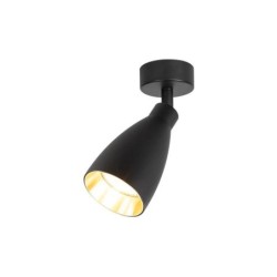 Sieninis - lubinis šviestuvas GU10 LED Helis Reguliuojamas x1 JUODA + Aukso