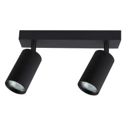 Sieninis - lubinis šviestuvas GU10 LED Lucerno Reguliuojamas x2 JUODA