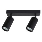 Sieninis - lubinis šviestuvas GU10 LED Lucerno Reguliuojamas x2 JUODA