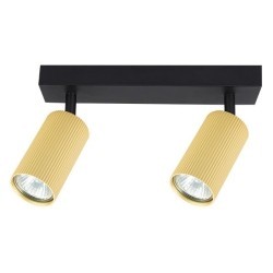 Sieninis - lubinis šviestuvas GU10 LED Lucerno Reguliuojamas x2 JUODA+Aukso