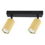 Sieninis - lubinis šviestuvas GU10 LED Lucerno Reguliuojamas x2 JUODA+Aukso