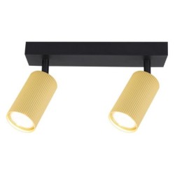 Sieninis - lubinis šviestuvas GU10 LED Lucerno Reguliuojamas x2 JUODA+Aukso