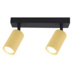 Sieninis - lubinis šviestuvas GU10 LED Lucerno Reguliuojamas x2 JUODA+Aukso
