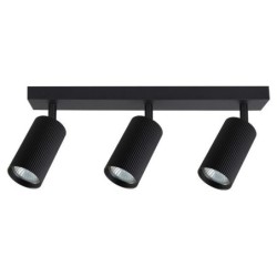 Sieninis - lubinis šviestuvas GU10 LED Lucerno Reguliuojamas x3 JUODA