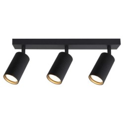 Sieninis - lubinis šviestuvas GU10 LED Lucerno Reguliuojamas x3 JUODA