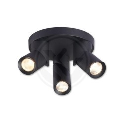 Lubinis šviestuvas GU10 LED Rita Reguliuojamas x3 Apvalus JUODA