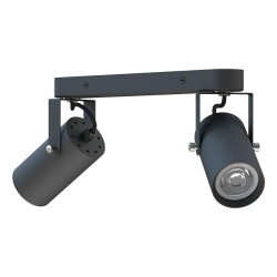 Sieninis - lubinis šviestuvas GU10 LED Simon Reguliuojamas x2 JUODA