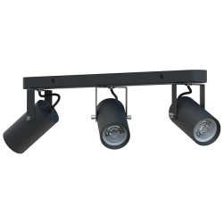 Sieninis - lubinis šviestuvas GU10 LED Simon Reguliuojamas x3 JUODA