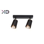 Sieninis - lubinis šviestuvas (XD-IK262B) GU10 LED x2 JUODA+Aukso