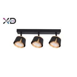 Sieninis - lubinis šviestuvas (XD-IK283B) GX53 LED x3 JUODA+Aukso