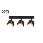 Sieninis - lubinis šviestuvas (XD-IK283B) GX53 LED x3 JUODA+Aukso