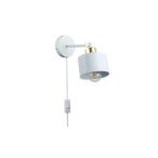Sieninis šviestuvas E27 LED Elza Reguliuojamas x1 BALTA + Aukso Kištukinis lizdas