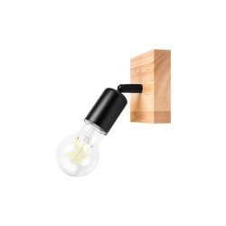 Sieninis šviestuvas E27 LED Eos Reguliuojamas x1 JUODA + Atsparus vandeniui