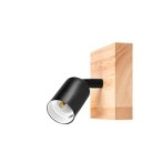 Sieninis šviestuvas E27 LED Eos Reguliuojamas x1 JUODA + Atsparus vandeniui