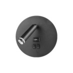 Sieninis šviestuvas skirtas skaitymui G9+LED Piero USB JUODA