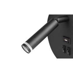 Sieninis šviestuvas skirtas skaitymui G9+LED Piero USB JUODA