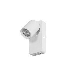 Sieninis šviestuvas skirtas skaitymui GU10 Timo BALTA USB A+C